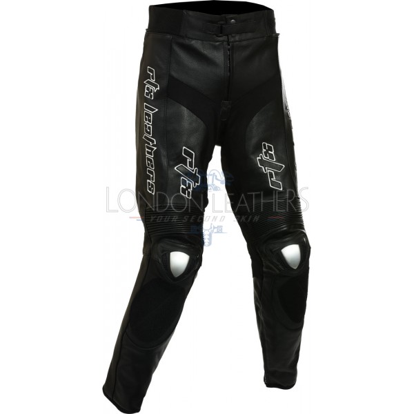 RTX Panther Black Motorcycle Leather Trouser Pant